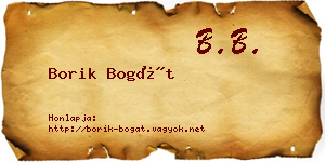 Borik Bogát névjegykártya